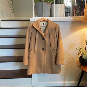 J. Crew wool and cashmere coat, light brown/camel, size 2
